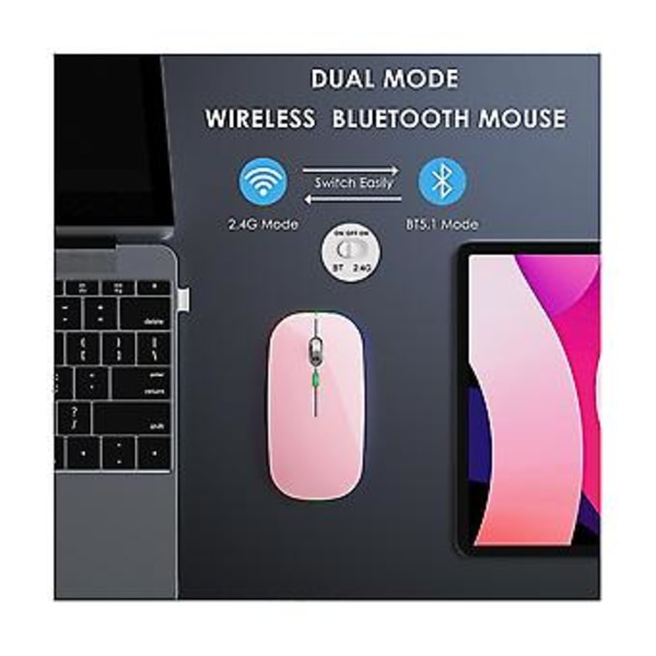 Bt5.1+2.4ghz Trådløs Med Jiggler, Oppladbar 2.4g, Mover For Usb-aktivert