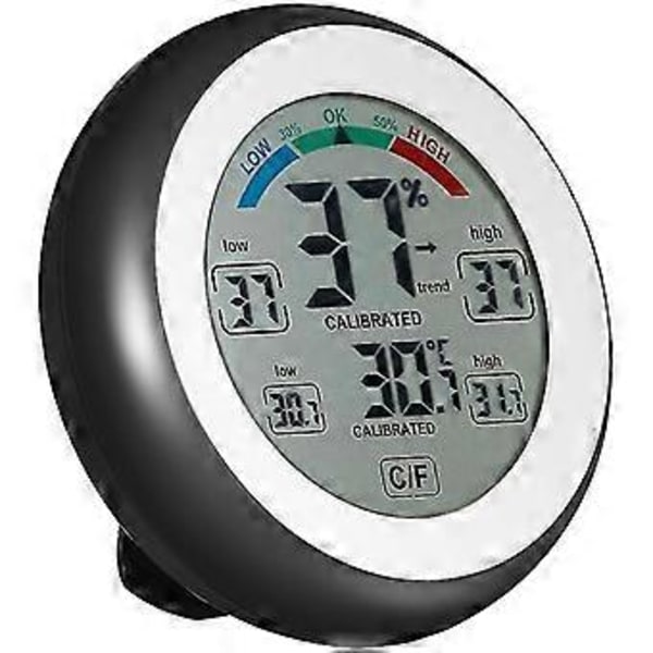 C/f Digital Termometer Hygrometer Temperatur Luftfuktighetsmätare Max Min Värde Trendvisning