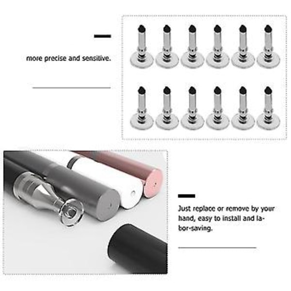 12 stk. Universal Tip Kapacitiv Stylus Touch Screen Pen Nib Silikone Udskiftning Blyantspids Til Mob