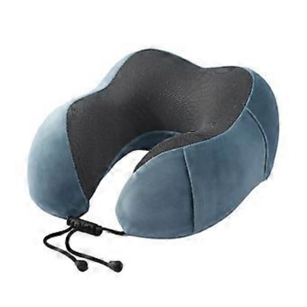 Camelback memory foam U-formet pute, bærbar reisepute for nakken, U-formet memory foam pute med langsom tilbakestilling for kontorlunsjpauser, innsjøblå 25*28*15cm