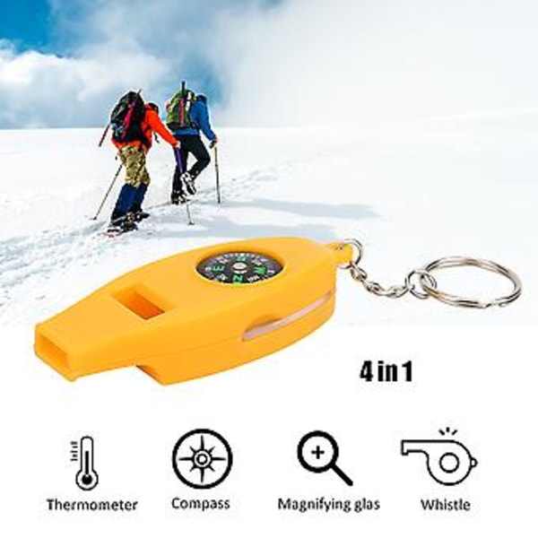 Visselpipa, 5 st 4 i 1 Förstoringsglas Termometer Multifunktionell