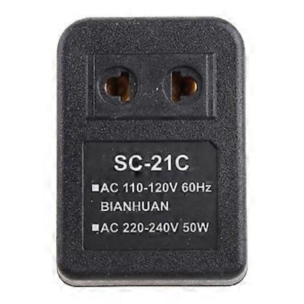 Uusin Jännitteenkorotusmuunninadapteri 110V US - 220V US EU Musta 1 kpl