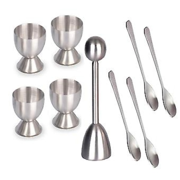 Egg Topper-sett i rustfritt stål, separatorholder for hardkokte egg, knocker-åpner, eggtilbehørssett