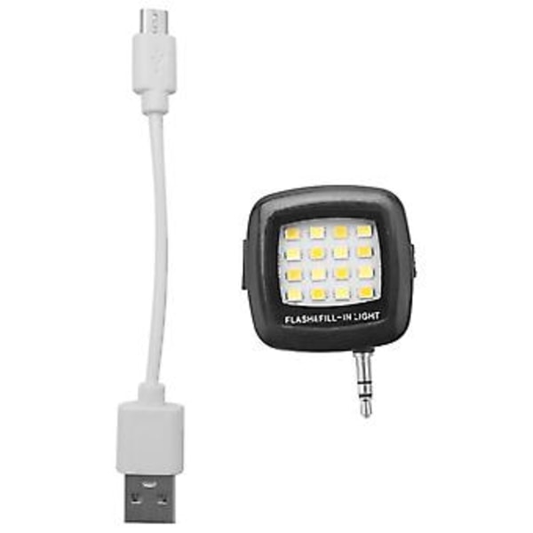 3,5 mm IE 16 LED kamera blitz til mobiltelefon