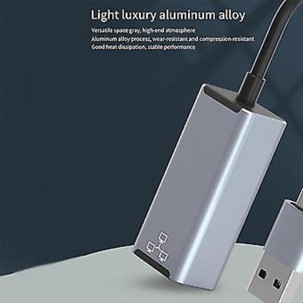 Usb A/usb C Dobbel Kontakt Nettverksadapter For Laptop, 1000mbps
