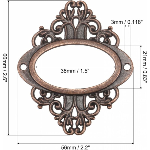 56 x 66 mm 12 kpl punaiset pronssiset metalliset etiketinpidikkeet käyntikorteille hyllylle, työpöydälle, kirjahyllyyn, laatikkoon