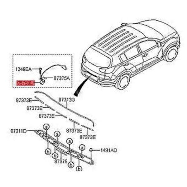 Bil Backkamera Enhet 95750-3W110 95750 3W100 för 2011-2016 Backhjälp Parkeringskamera 95750-4T100