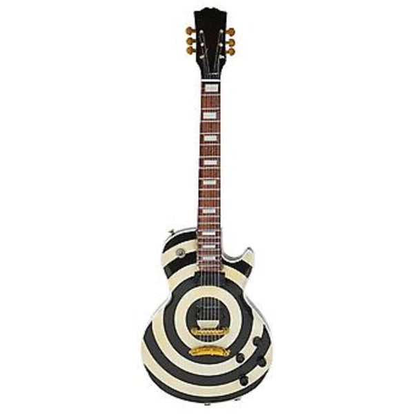 Innovativ Miniatyrgitarr Modell: Svart Vit Cirkeldesign för Samling & Gåvor
