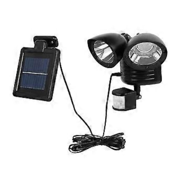22 LED Dubbel Säkerhetsdetektor Solcellsdriven Spotlight Rörelsesensor Utomhusstrålkastare