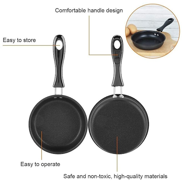 Mini Non-Stick Stegepande Omelet Lille Stegepande Mini-Æg Lomme Non-Stick Husholdning Lille Komfur Lille Induktion Stegepande til Stegning af Æg og