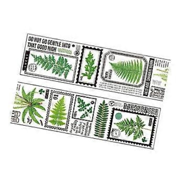Retro Växt Sticker Rulle - Klar PET-tejp för Scrapbooks och Dagböcker