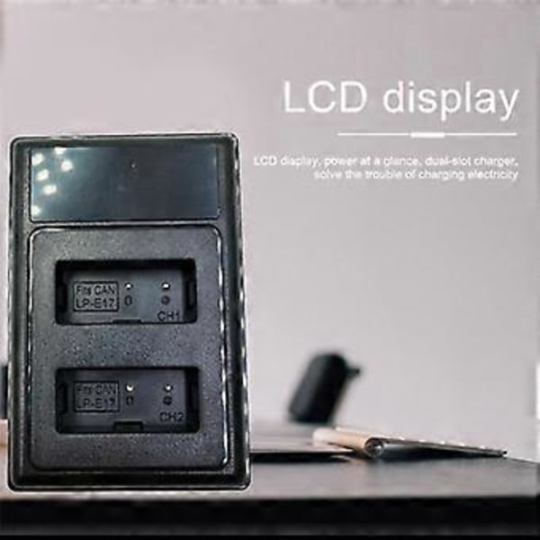 LP-E17 LCD Dobbelt Batterioplader til 77D 200D 250D M3 M6 750D 760D 800D 850D 8000D 9000D X8I Kamera