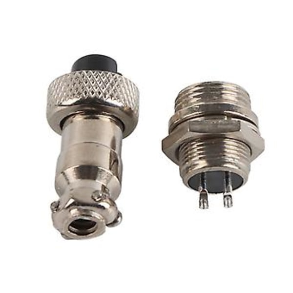 10 Set GX12 2-Pin 12mm Aviation Kontakt Hane Hona Metall Sockel Anslutning