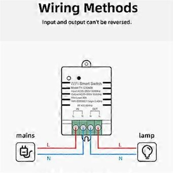Tuya Älykäs WiFi Kytkin DIY Ajastin AC 85-265V WiFi Langaton Ohjain 30A Virrankulutusmittari Kwh Alexa Homelle