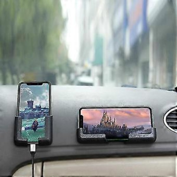 Biltelefonhållare Multifunktionell Mobiltelefonhållare Portabel Självhäftande Var Som Helst Bil Mobiltelefonhållare 2st-