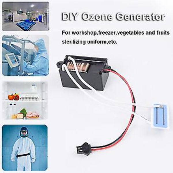 DC12V 200mg DIY Hem Ozon Generator Luftrenare Bil Deodorant för Uppfräschning av Frukt och Grönsaker