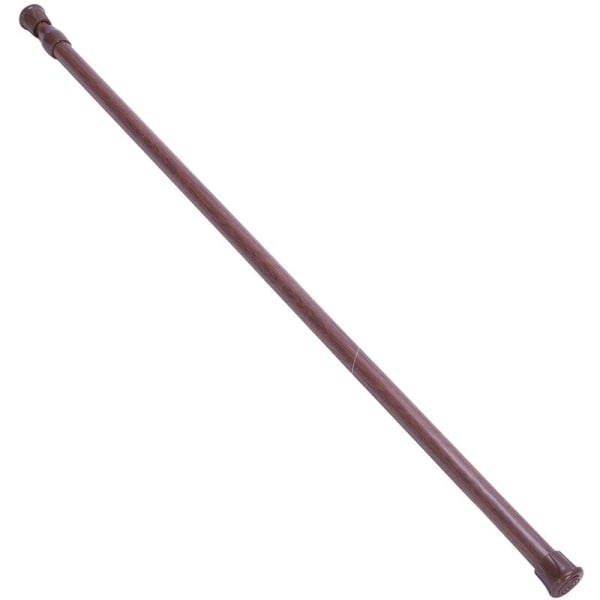 Utdragbar fjäderteleskopisk nätsegelspänningsgardinstångsstavar, 55-90 cm, träfärg