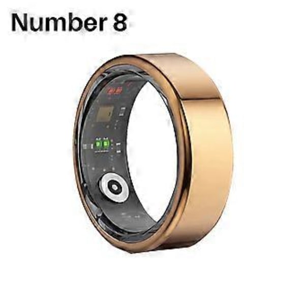 R02 Smart Ring Sundhedsovervågning IP68 Vandtæt Multi-Sports Modes til Android til IOS Rosaguld Nr. 8 18,1 mm