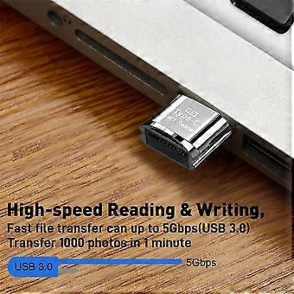 USB C Micro-SD Kortläsare, TF Kort/Minneskortläsare Adapter 3-pack, Portabel OTG Minneskort för Windows, Laptops