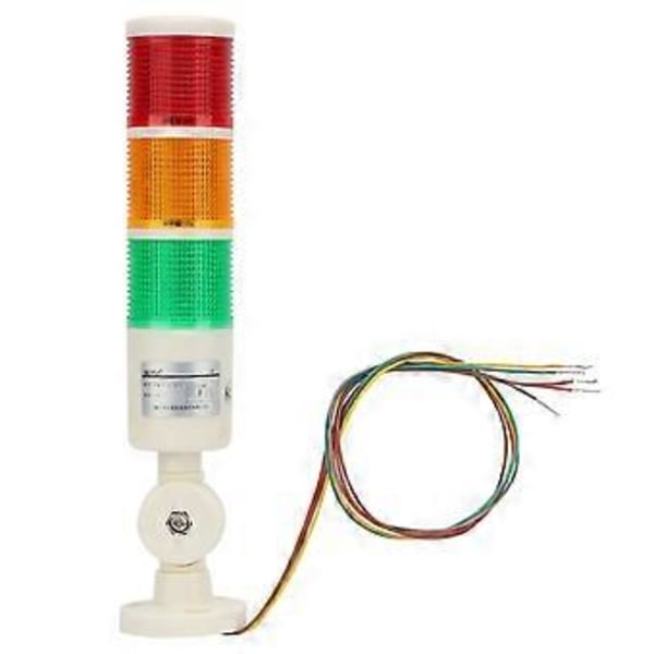 Röd/Orange/Grön CNC Maskin Varnings LED Indikator Alarm Signal Lampa med Summer Ljud 24VDC