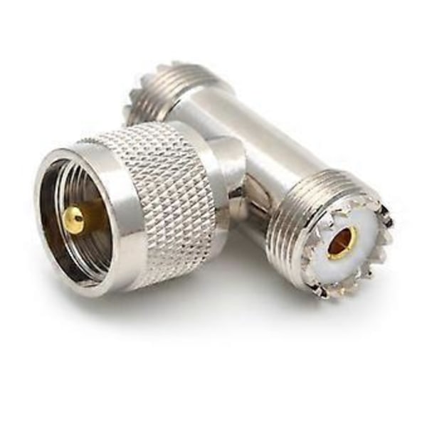 PL259 UHF Han til Dobbelt SO-239 UHF Hun SO239 Triple Tee Type 3-vejs Adapter