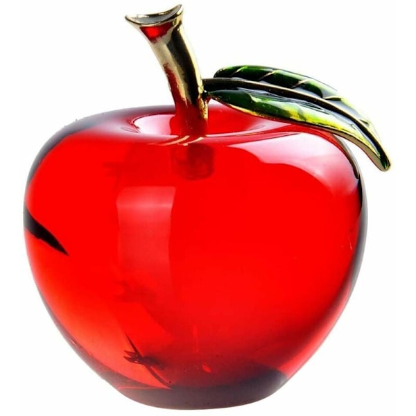 Crystal Apple Ornaments Home Office Decoration Gift Souvenir (Red)