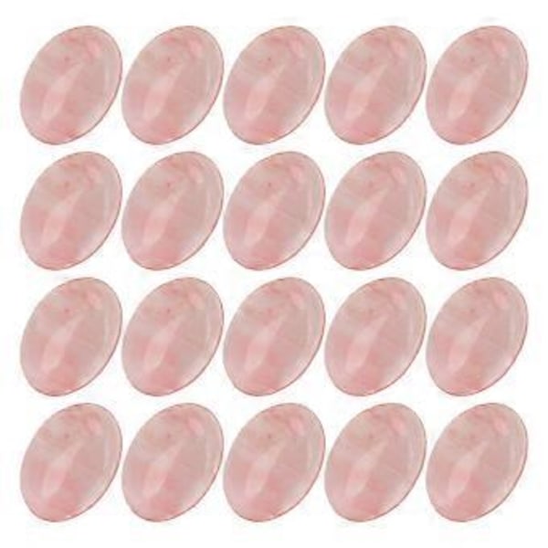 20 stk. Vandmelon Rød Oval Cabochon Sten - Flad Bagside Perler til Smykkefremstilling