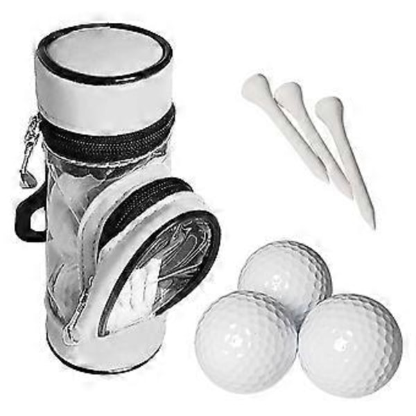 Golfbolde og Tees Pose Taske Opbevaringsetui Holder med 3 Bolde og 3 Tees Sæt