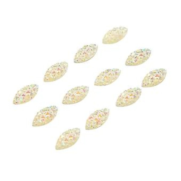 48 st Påsybara Strass-stenar 0,8x1,5 cm Elegant Färgäkta Platt Baksida Mångsidiga Glasstrass-stenar för Kläder Väskor Skor