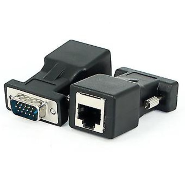 VGA-förlängare Hane Till RJ45 Cat5 Cat6 20m Nätverkskabeladapter Port Till LAN Ethernet Port Konverterare