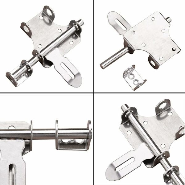 Skyvedørbolt, rustfritt stål dørbolt lås, bolt med hengelåshull, hasp sikkerhetslås hasp tønnebolt skyvelås