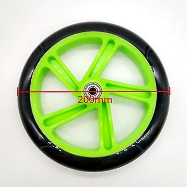 2 Stk. Løbehjulshjul 200 Mm Pu Materiale Hjul Tykkelse 30 Mm Abec-7 Leje, rød