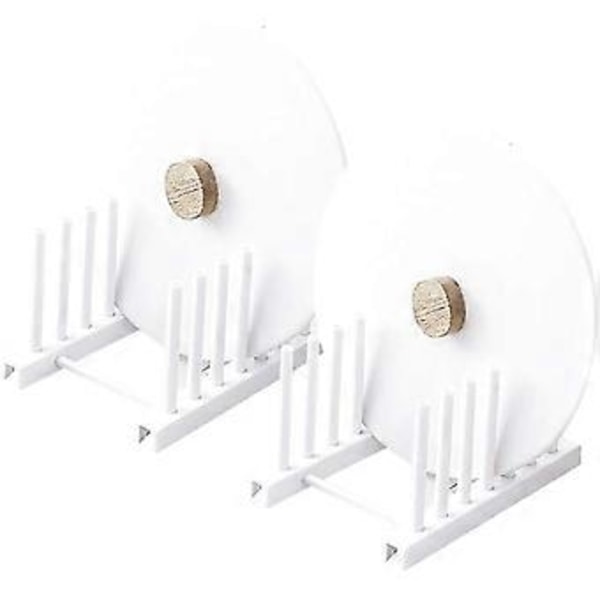 2-pak Opvaskestativ Låg Organizer, ABS Tallerkenerestativ Stativ Grydelåg Holder Tørrestativ Afløbsbakke Opbevaringsholder Stativ Køkkenskabs Organizer
