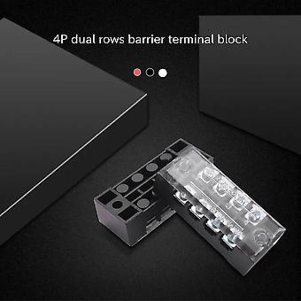 3 st 600V 15A 4 Positioner Dubbla Rader Täckt Barriär Skruvplint List