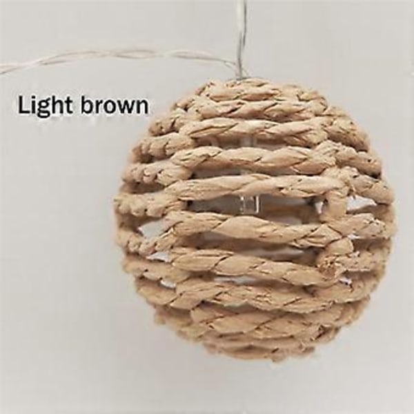 2,5M 10LED Pappersrottingboll Ljusdekoration Jul Festivalljusslinga Ljusslinga Hänge Flätad Ljusslinga