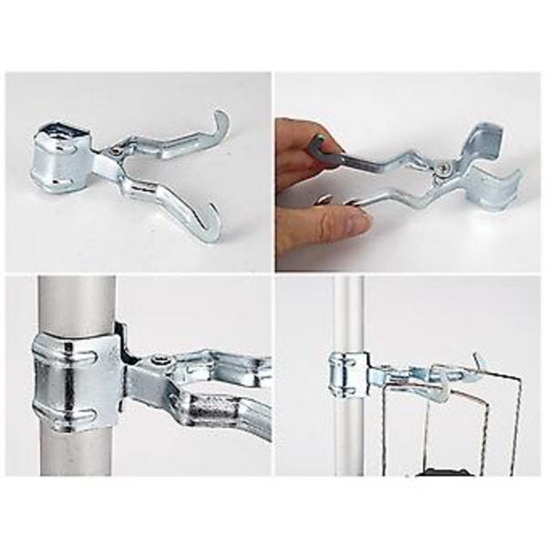 Utomhus Tältstång Metallklämma Lykta Hängare Clip Hållare Lätt Lampa Hängkrok