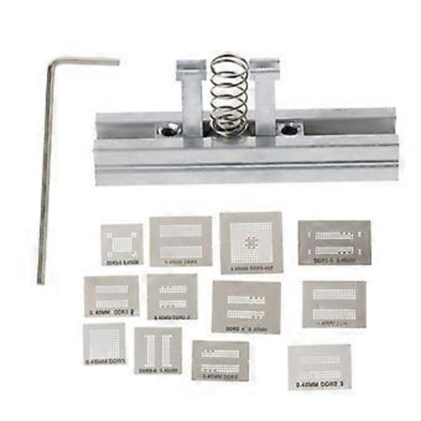 13 kpl/setti Universaali Stensiili Malli Muisti Suoraan Lämmitys BGA Reballing Pidike Jig DDR1 DDR2 DDR3 DDR5 Hitsaus Korjaus Rep