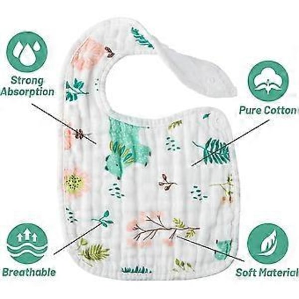 6 stk. Snap Muslin Bomulls Smekker for Baby