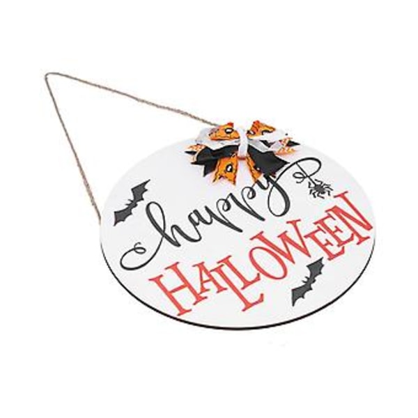 Velkomstskilt til inngangsdør, edderkopp- og flaggermusdesign, hengende velkomstskilt i tre, Halloween-dekorasjon, ultimate pålitelighet