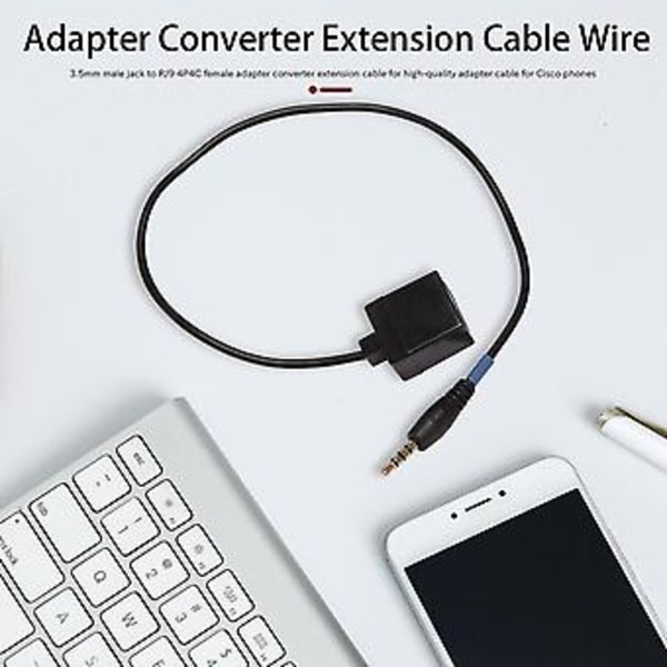 3,5 mm til RJ9 4p4c Fe Adapter Konverter Forlængerkabelledning til Telefon Høj Adapter Cab