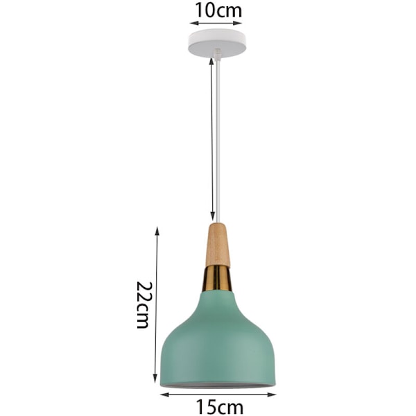 Moderne nordiske pendellamper Grønn justerbar hengelampe for kjøkkenbar kafé 2 stk