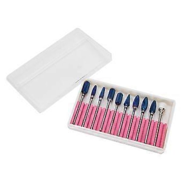 10 st Nagel Sliphuvud Nagelborr Set Nagelpolerare Tillbehör Manikyr Verktygssats