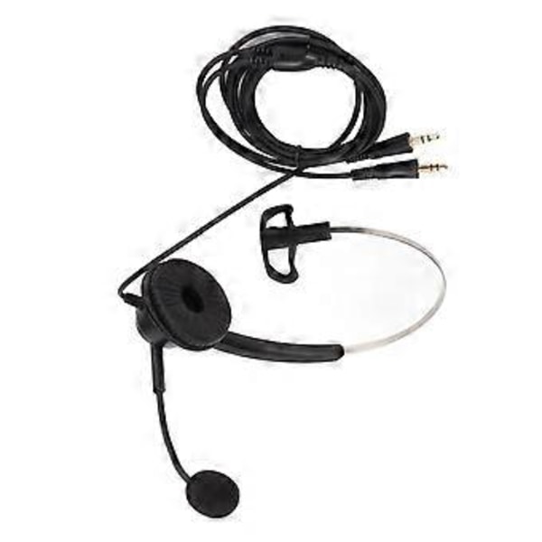 H360‑PC PC Monauralt Headset Kablet Enkeltøre Headset med 3-delt Dobbel 3,5 mm Plugg og Støyreduserende Mikrofon