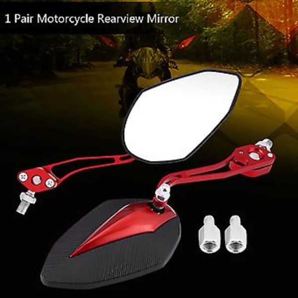 Motorsykkel bakspeil, par 8mm 10mm Universal Universal Bakspeil Scooter Bakspeil Kvalitet Du Kan Stole På