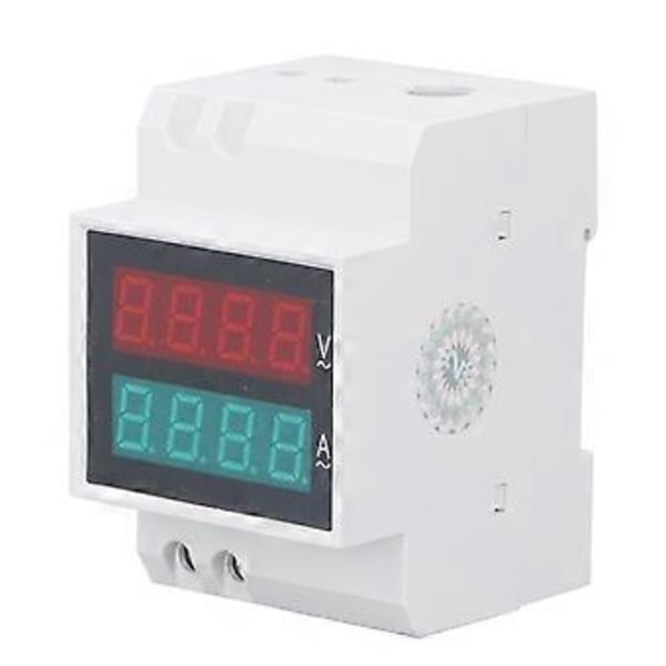 Över- och underspänningsskydd Automatisk återställning DIN-skena 80-300V 0,1-99,9A 0,5 tum LED Digital Rördisplay