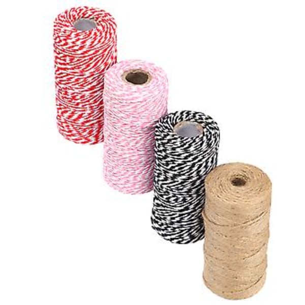 4 st Förpackningssnöre Rep Tvinnad Bomull Baker Twine Sladd DIY Hantverk Handgjorda Tillbehör