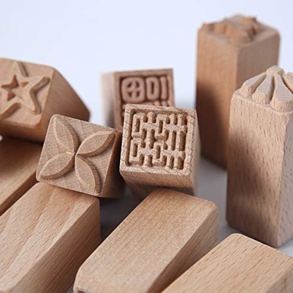 Stämplar för keramikverktyg i trä för utskrift av keramik från DIY