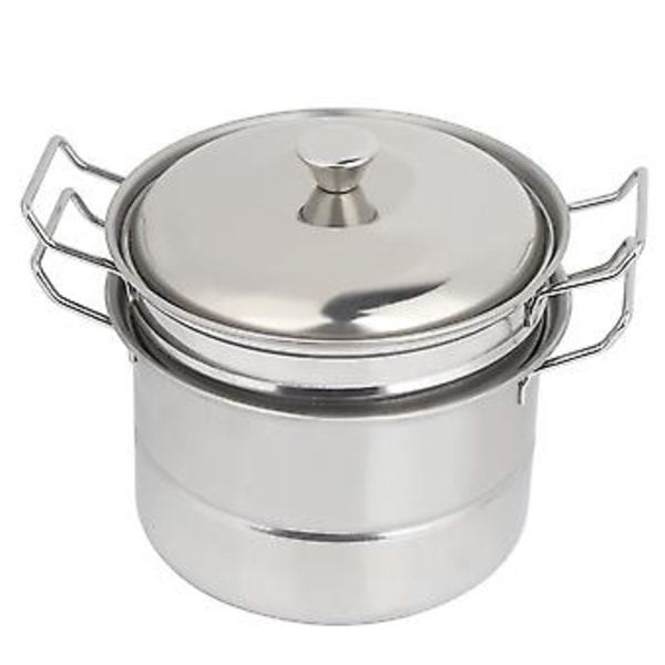 Mini Ångkokare i Rostfritt Stål Låtsaslek Barn Lekhus Kök Leksak Matlagning