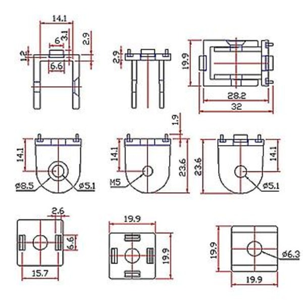 2 st Legeringspivot för Extrudprofil 2020 Flexibel Pivot 20
