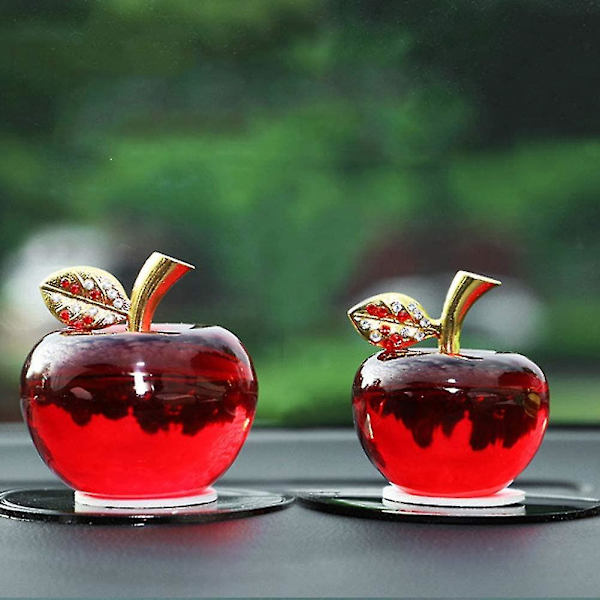 Jul Kristall Röd Äpple Pappersvikt Glas Hantverk Heminredning Bil Prydnader Figur Miniatyr Souvenir Gåvor(kristallblad)